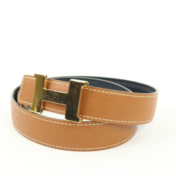 Hermès 24mm Brown x Navy Reveresible H Logo Belt Kit 55h128s main image 8